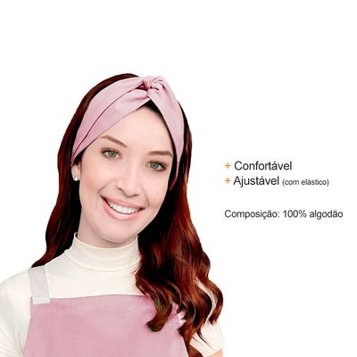 Avental de Cintura e Faixa Rosa Chef Cozinha Confeitaria Spa