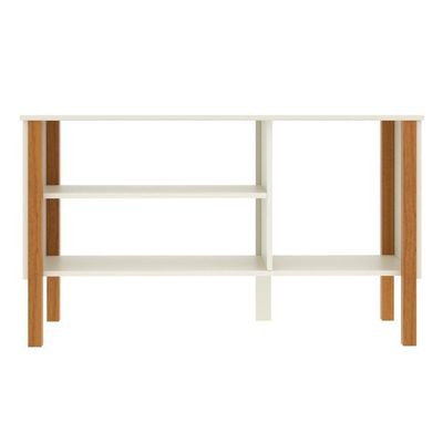 Rack Tv 43 Polegadas 90cm Com 3 Prateleiras Asteca - Off White E Cedro