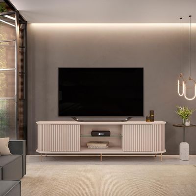 Rack Para Sala de Estar TV 75 Pol Atlantis D05 Off White - Lyam Decor