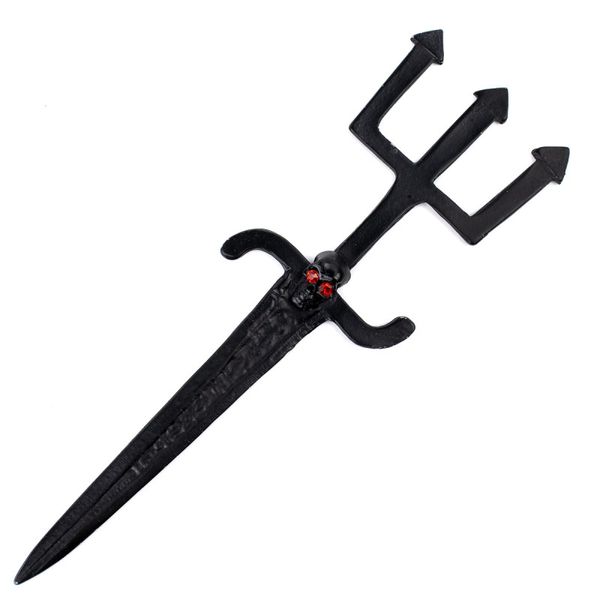 Athame Exu com Tridente e Crânio em Metal Negro 17 cm Athame Exu com Tridente e Crânio em Metal Negro 17 cm