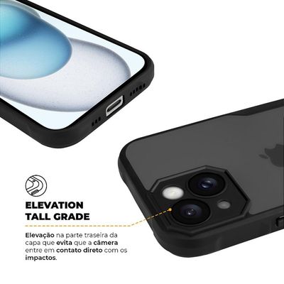 Capa para iPhone 15 - Dual Sense Preta - Gshield