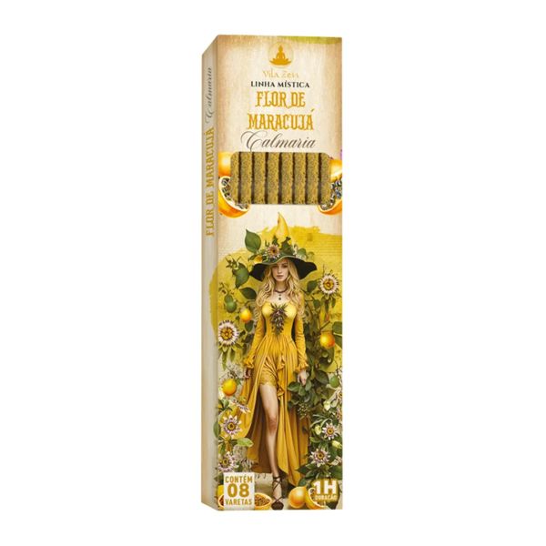 Incenso Linha Mistica 0% Flor de Maracujá C/8 Varetas Incenso Linha Mistica 0% Flor de Maracujá C/8 Varetas