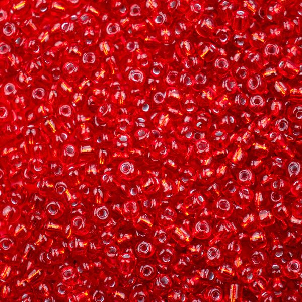 Miçanga Vidro Vermelho Cristal Transparente 3,6mm 100g Guia Miçanga Vidro Vermelho Cristal Transparente 3,6mm 100g Guia