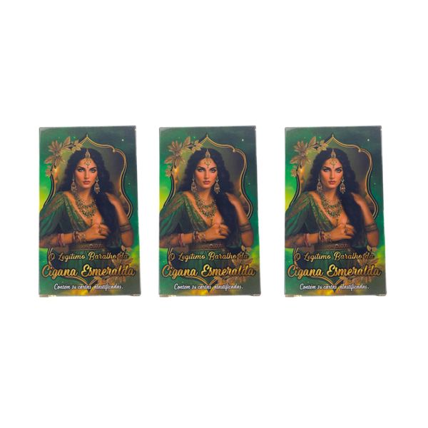 KIT c/3 Legitimo Baralho Cigana Esmeralda 36 Cartas Manual