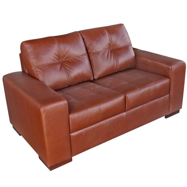 Sofá 2 Lugares 150cm Turim Couro Caramelo - Gran Belo