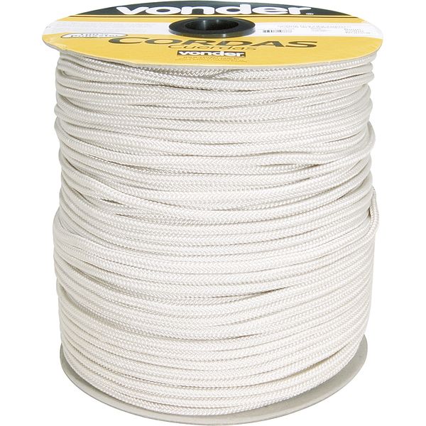 Corda Multifilamento Trançada 8,0mm 11,0kg 228 Metros Branca Corda Multifilamento Trançada 8,0mm 11,0kg 228 Metros Branca