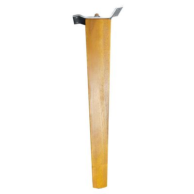 2 Pés Palito Madeira Quadrado 30cm e 2 Chapinhas Aço Inclinada 15º Mel/Zincado G75 / G59 - Gran Belo
