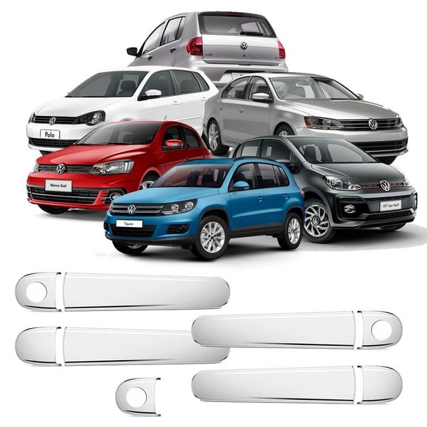 Aplique Cromado Maçaneta Fox Golf Gol G5 G6 G7 G8 Voyage Bora Polo Up Jetta Tiguan 4 Portas Aplique Cromado Maçaneta Fox Golf Gol G5 G6 G7 G8 Voyage Bora Polo Up Jetta Tiguan 4 Portas