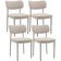 Kit 04 Cadeiras Decorativa Estofada Para Sala de Jantar Melina Base Arena L02 Bouclê Creme - Lyam Decor