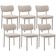 Kit 06 Cadeiras Estofadas Para Sala De Jantar Melina Base Arena L02 Bouclê Creme - Lyam Decor