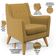 Kit 02 Poltronas Decorativas com Pés de Madeira Taroba D02 Veludo Mostarda C-260 - Lyam Decor