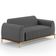Kit Sofá 2 Lugares 150cm Com 2 Poltronas Molino Pés D'ouro D02 Linho Cinza Escuro C-416 - Lyam Decor