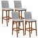 Kit 04 Banquetas Altas Para Cozinha Sala de Jantar Fixa Zoe B04 Linho Cinza - Lyam Decor