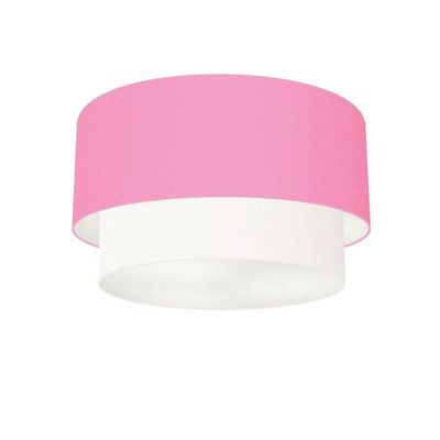 Plafon Para Banheiro Cilíndrico Sb-3045 Cúpula Cor Rosa Bebê Branco