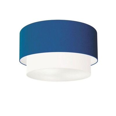 Plafon De Sobrepor Cilíndrico Sp-3045 Cúpula Cor Azul Marinho Branco