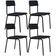 Kit 04 Cadeiras Estofada Para Sala De Jantar Sense Preto C01 Linho Cinza - Lyam Decor