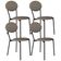 Kit 04 Cadeiras Estofada Para Sala De Jantar Azuri Preto C01 Courino Cinza - Lyam Decor
