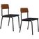Kit 02 Cadeiras Estofada Para Sala De Jantar Sense Preto C01 Linho Cinza Courino Caramelo - Lyam Decor