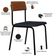 Kit 02 Cadeiras Estofada Para Sala De Jantar Sense Preto C01 Linho Cinza Courino Caramelo - Lyam Decor