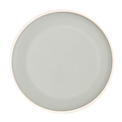 Jogo 6 Pratos de Melamina 27cm Rasos Cinza Wolff Bandejas Redondas Servir Mesa Posta