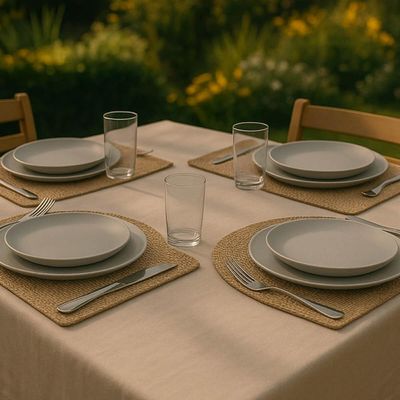 Jogo 6 Pratos de Melamina 27cm Rasos Cinza Wolff Bandejas Redondas Servir Mesa Posta