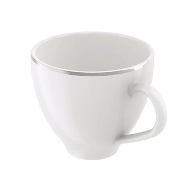 Xícara e Pires de Café Porcelana 100ml Tramontina Atena Branca Mesa Posta