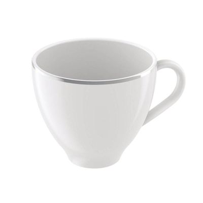 Xícara e Pires de Café Porcelana 100ml Tramontina Atena Branca Mesa Posta