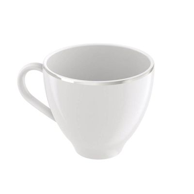 Xícara e Pires de Café Porcelana 100ml Tramontina Atena Branca Mesa Posta