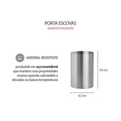 Porta Escova Treco Aço Inoxidavel Acessorio Banheiro