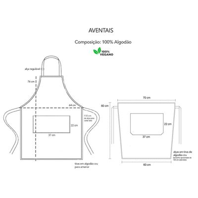 Avental Bege Caqui Kit Profissional Cintura Chef Bartender