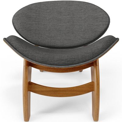Kit 4 Poltronas Decorativa Orgânica Sala Living Kadosh L02 Linho Cinza Escuro - Lyam Decor