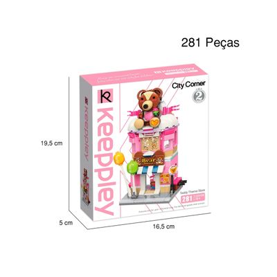 Blocos de Montar Loja das Pelucias City Corner 281 Peças - C0109