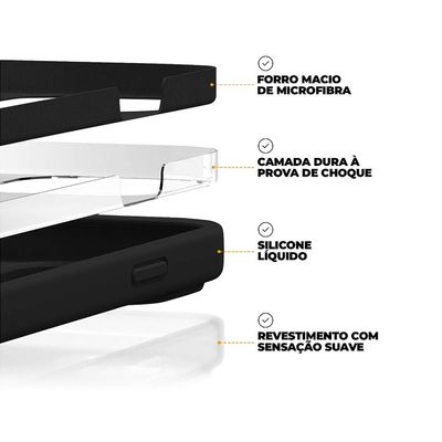 Capa para iPhone 15 Pro Max - Silicon Premium Preta - Gshield