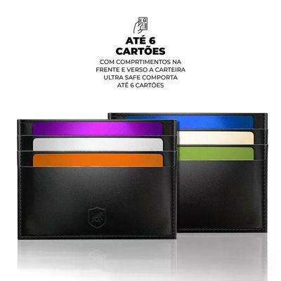 Kit Carteira Porta Cartão RFID Ultra Safe e Cartão Abridor em Metal - Gshield