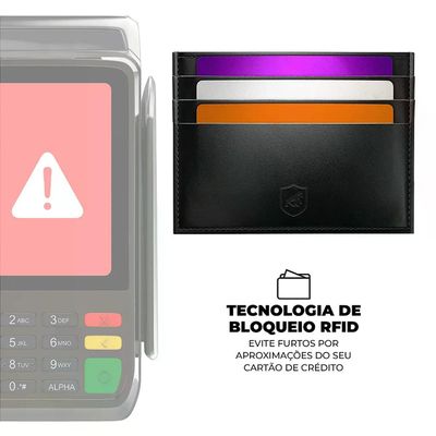 Kit Carteira Porta Cartão RFID Ultra Safe e Cartão Abridor em Metal - Gshield