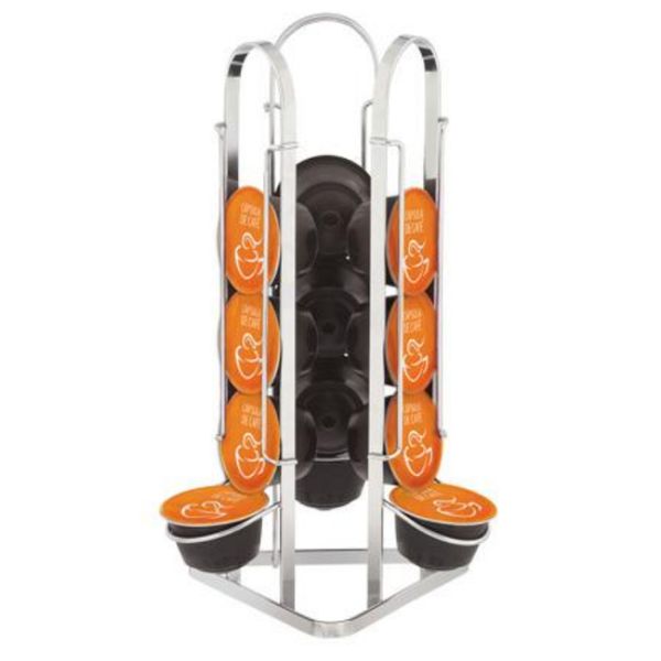 Porta Cápsulas Três Corações Suporte para 15 Unidades Café Cromado Porta Cápsulas Três Corações Suporte para 15 Unidades Café Cromado