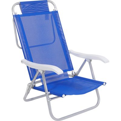 Cadeira de Praia Reclinável Sunny em Alumínio Azul Bel Único