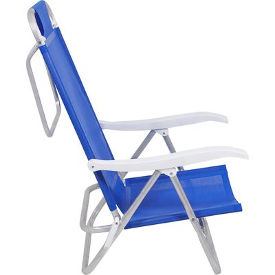 Cadeira de Praia Reclinável Sunny em Alumínio Azul Bel Único