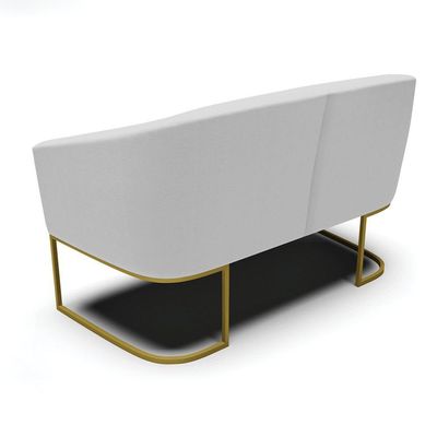 Sofá Namoradeira 2 Lugares Base Industrial Dourado Stella Linho D03 - D'rossi Cor A05 Cinza