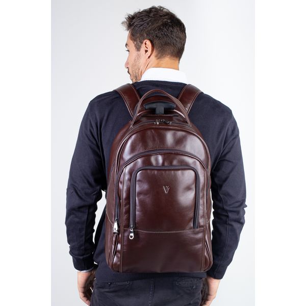 Mochila de carrinho em couro italiano Heitor Preto