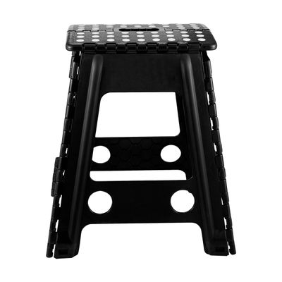 Banqueta Alta Dobrável Banco De Plástico Multiuso 45cm Banquinho Para Camping Pesca Portátil Preto