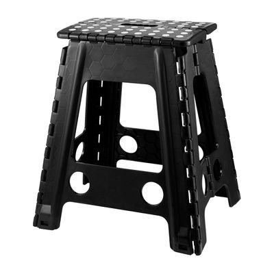 Banqueta Alta Dobrável Banco De Plástico Multiuso 45cm Banquinho Para Camping Pesca Portátil Preto