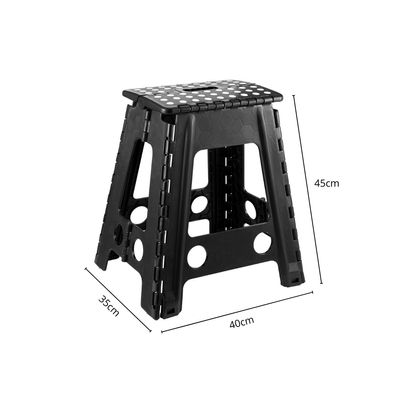 Banqueta Alta Dobrável Banco De Plástico Multiuso 45cm Banquinho Para Camping Pesca Portátil Preto