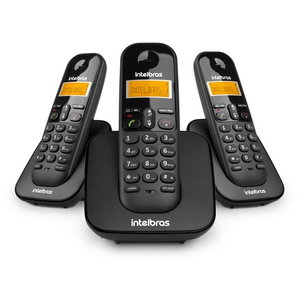Aparelho Telefone Sem Fio Intelbras Ts 3113 Com 2 Ramais Inclusos Preto