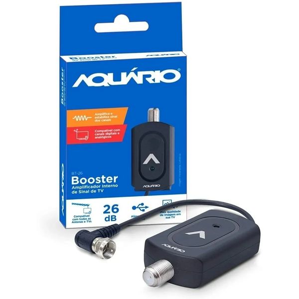 Booster Aquario Amplificador Interno De Sinal Tv Digital Hdtv Uhf Vhf BT-26