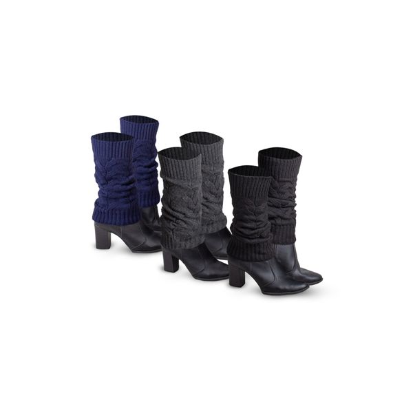 Kit 3 polainas de malha: 1 preta, 1 azul, 1 cinza Sortido Kit 3 polainas de malha: 1 preta, 1 azul, 1 cinza Sortido