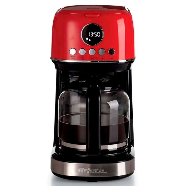CAFETEIRA ARIETE MODERNA AMERICANA JARRA DE VIDRO 15 XICARAS VERMELHO 220V 00M139600ARBR CAFETEIRA ARIETE MODERNA AMERICANA JARRA DE VIDRO 15 XICARAS VERMELHO 220V 00M139600ARBR