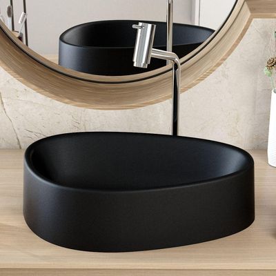 Cuba de Apoio Gota Para Banheiro Lavabo C01 BG43W Preto Matte Fosca  - Lyam