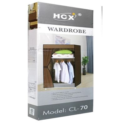 Guarda Roupa Portatil Armario Arara Roupas Organizador Cabideiro Prateleiras Organizador Compacto Azul