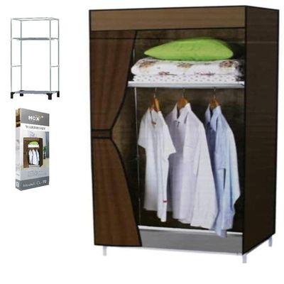 Guarda Roupa Portatil Armario Arara Roupas Organizador Cabideiro Prateleiras Organizador Compacto Azul